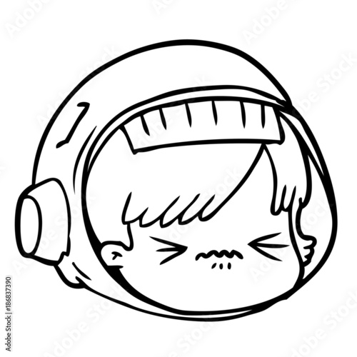 cartoon stressed astronaut face