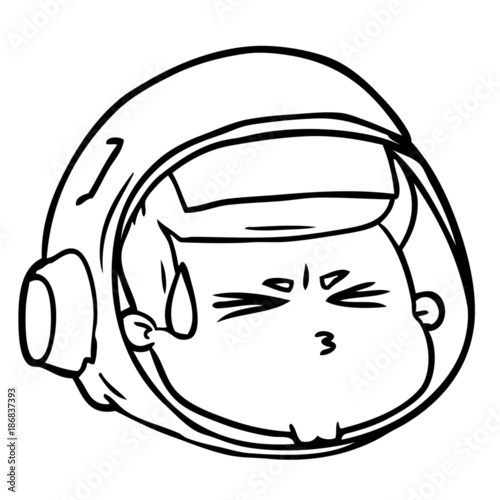 cartoon stressed astronaut face