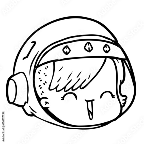 cartoon happy astronaut face