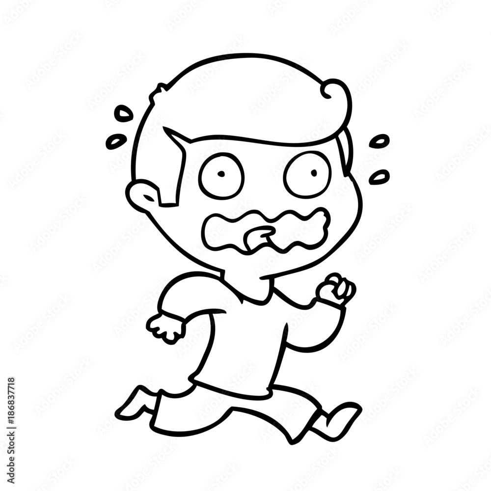 cartoon man totally stressed out