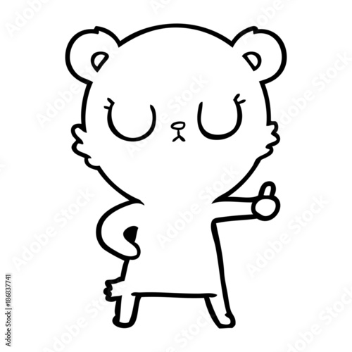 peaceful cartoon bear cub