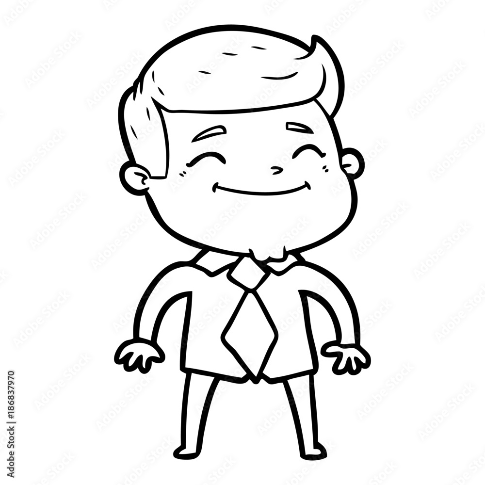 happy cartoon businessman