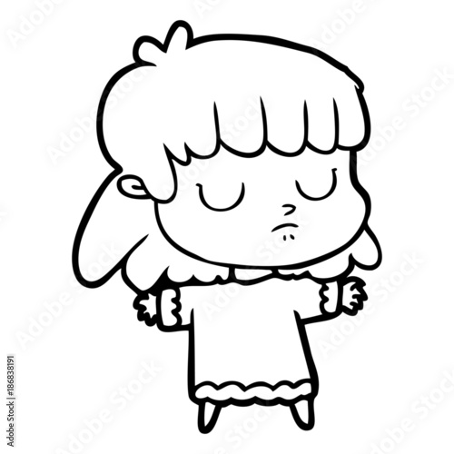cartoon indifferent woman