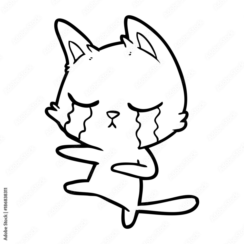 crying cartoon cat dancing
