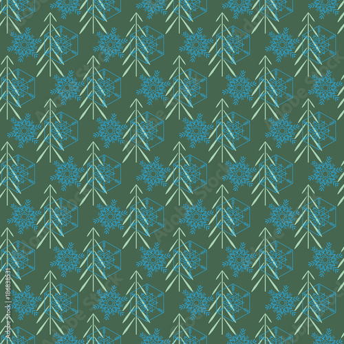 Christmas tree seamless pattern