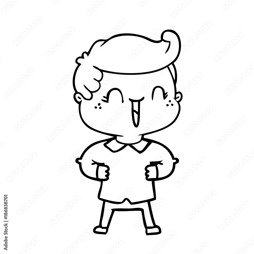 cartoon laughing boy with hands on hips cartoon laughing boy with hands on hips