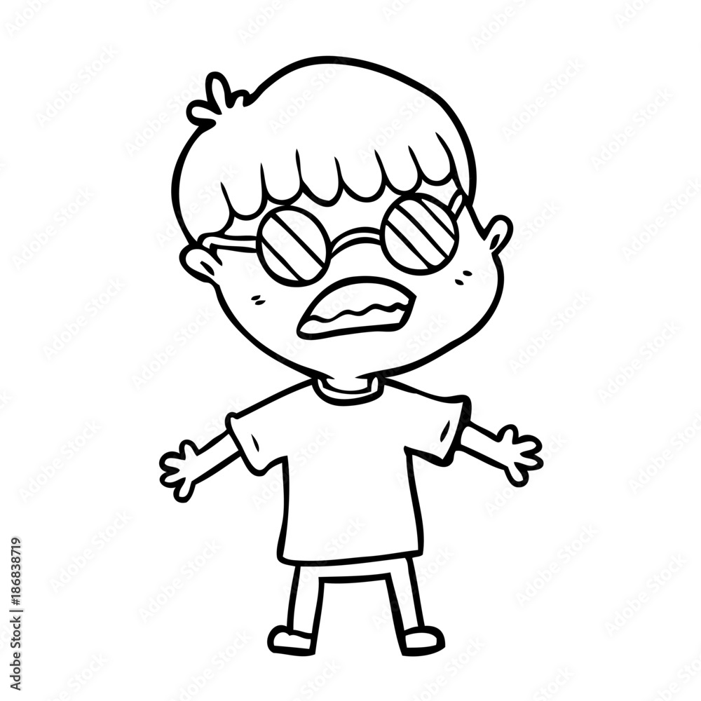 cartoon boy wearing spectacles