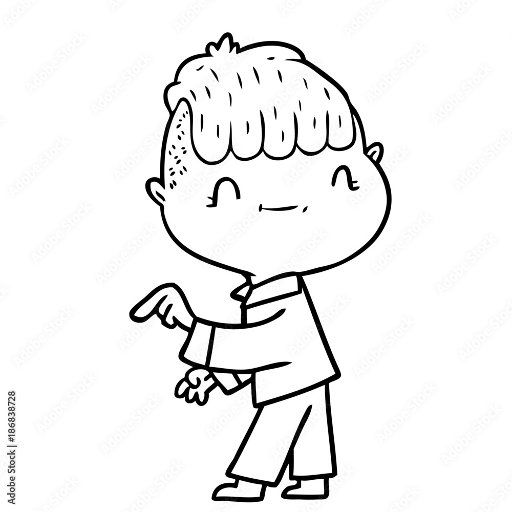 cartoon friendly boy