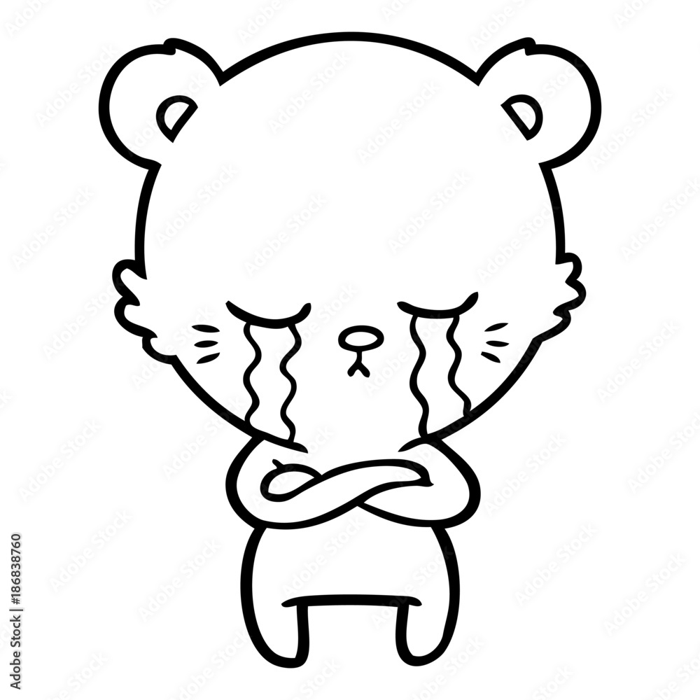 crying cartoon bear with folded arms crying cartoon bear with folded arms