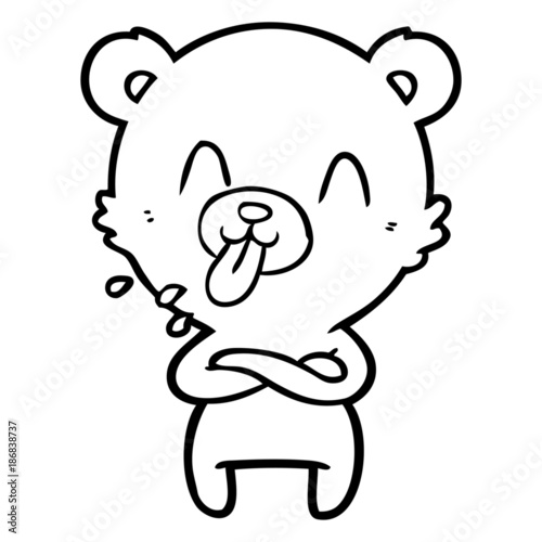 rude cartoon polar bear sticking out tongue
