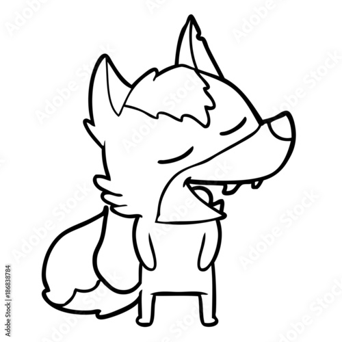 cartoon wolf laughing