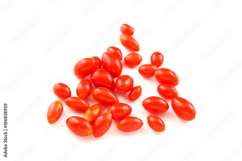fresh goji berries isolated on a white background fresh goji berries isolated on a white background