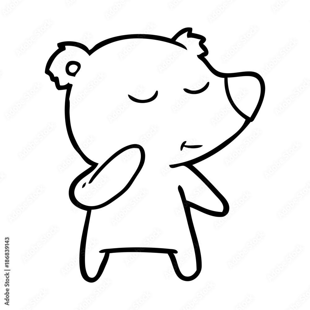 cartoon polar bear considering