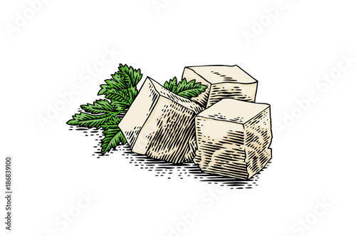 Three cubes of jellied meat