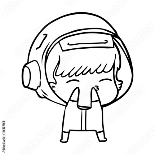 cartoon curious astronaut