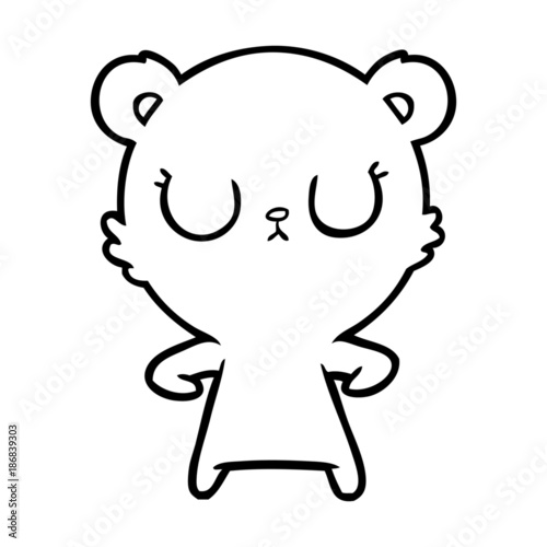 peaceful cartoon bear cub