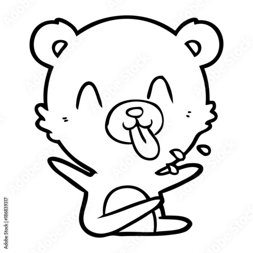 rude cartoon polar bear sticking out tongue