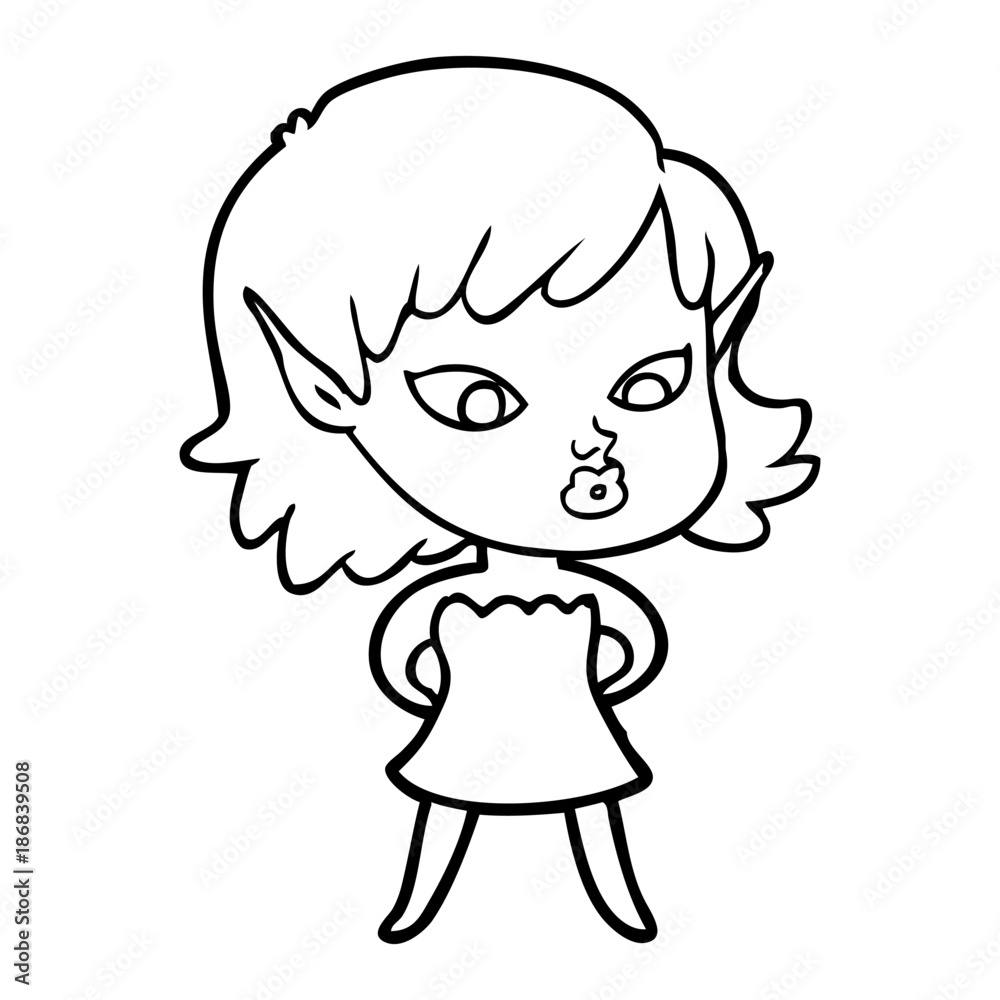 pretty cartoon elf girl pretty cartoon elf girl