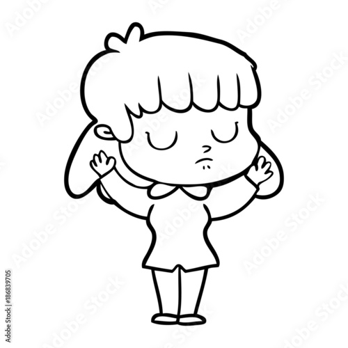 cartoon indifferent woman