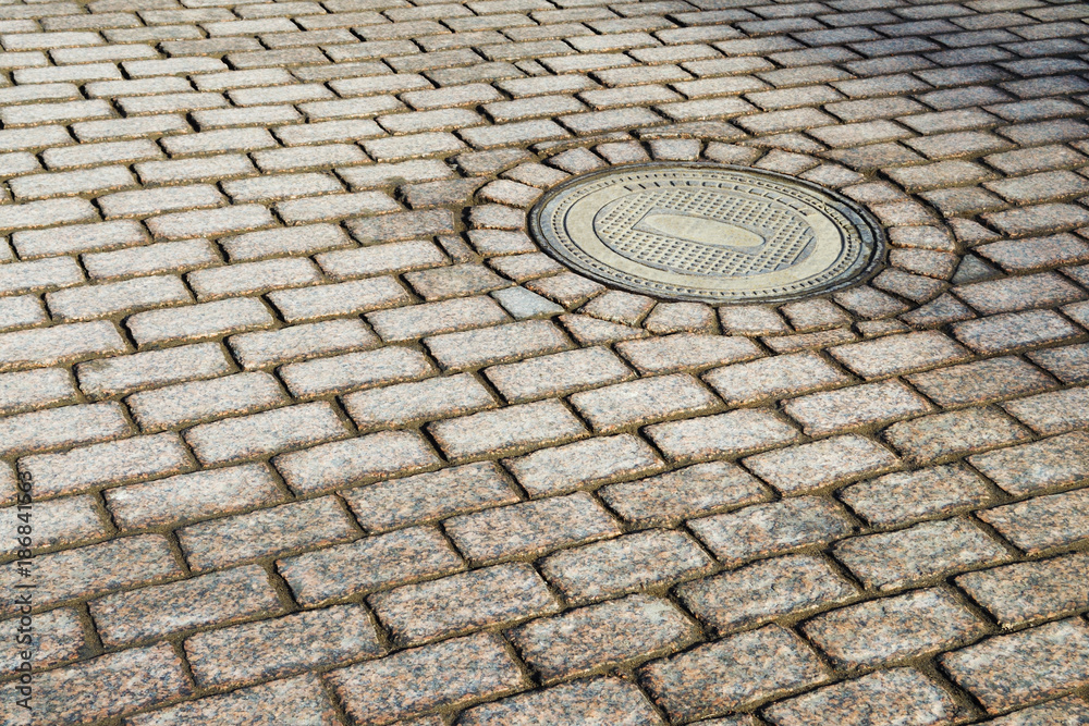 The pavement is tiled. The pavement is tiled.