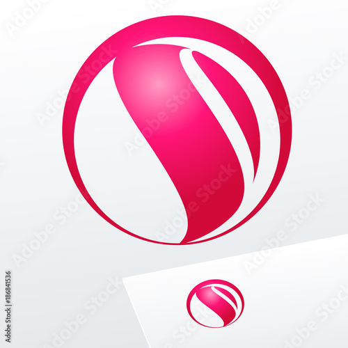 Abstract vector emblem in sphere shape. Logo for Media, Fashion, Cosmetics.
