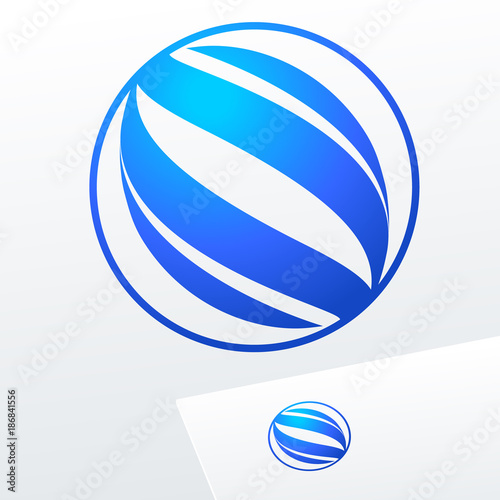 Abstract blue vector logo for Business, Technology, Corporation.