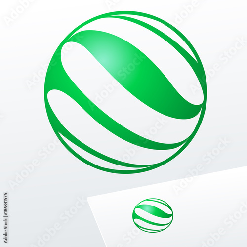 Set of green vector logotype for Ecology and Medicine activity. Eco Logo Design.
