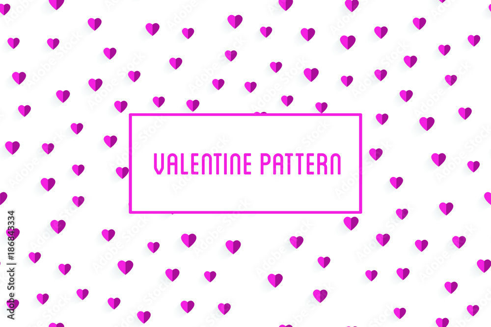 Vector heart seamless pattern. St Valentine red background of hearts hand drawn art icons. Design for Valentines day greeting love card.