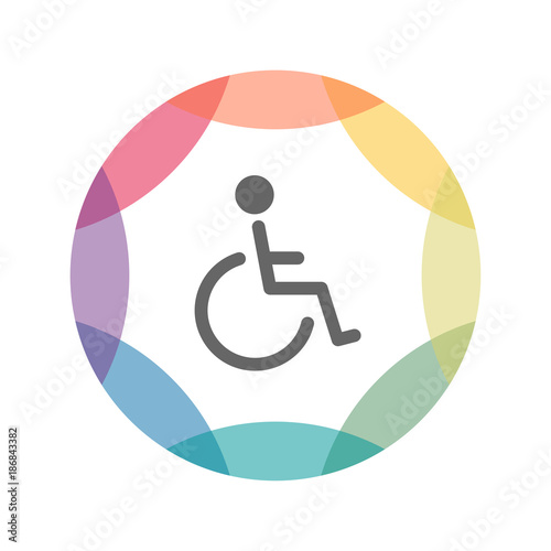 farbiges Icon - Rollstuhl photo