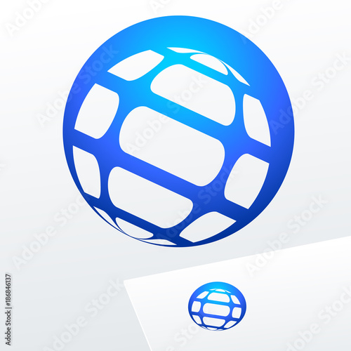 Abstract blue vector logo for Business, Technology, Corporation.