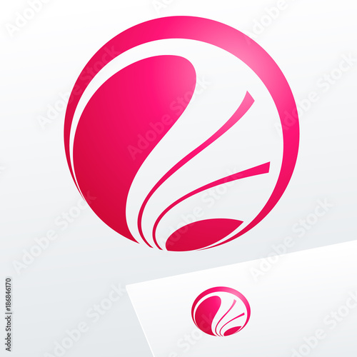 Abstract vector emblem in sphere shape. Logo for Media, Fashion, Cosmetics.