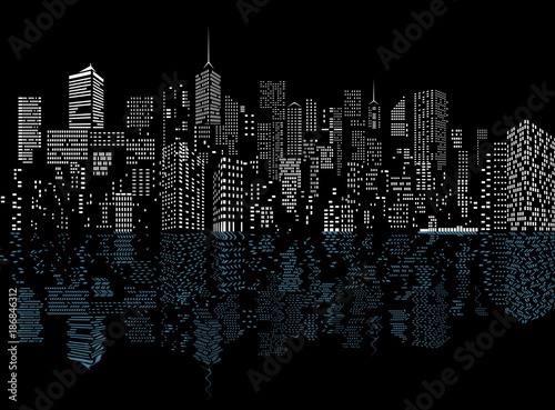 cityscape windows reflect