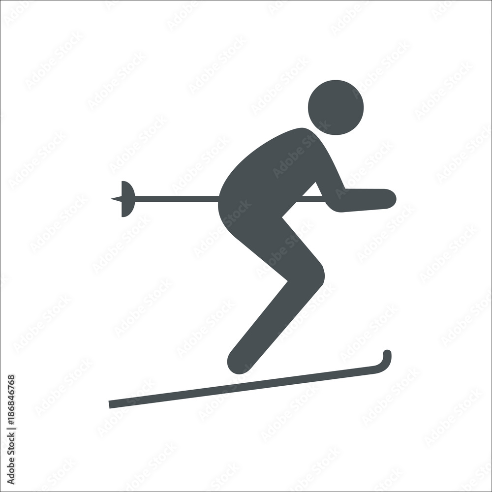 Ski icon. Illustration Ski icon. Illustration