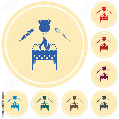 Brazier zephyr, kebab and chicken icon