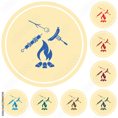 Grilled sausage, zephyr and  kebab icon