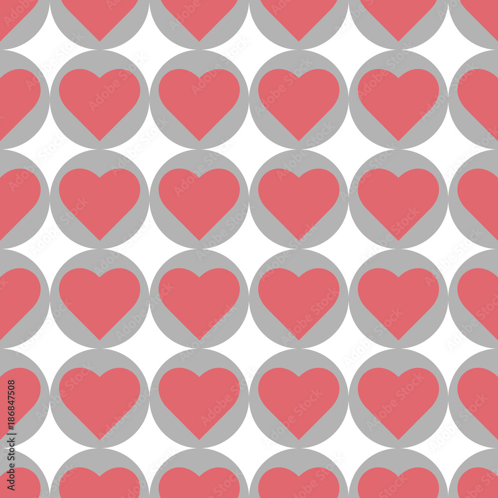 Hearts in circles seamless pattern Hearts in circles seamless pattern