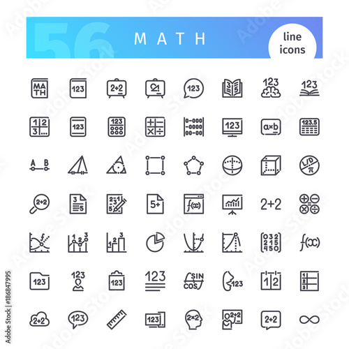 Math Line Icons Set