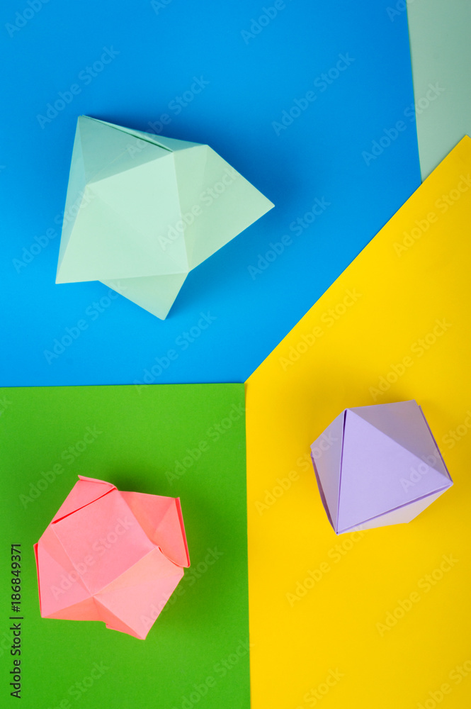 Origami of bright paper Origami of bright paper