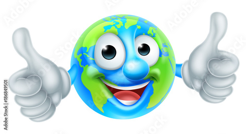 Cartoon World Earth Day Globe Character