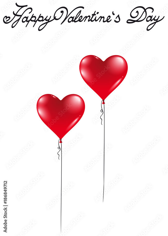 two Heart balloons for Valentine's Day 