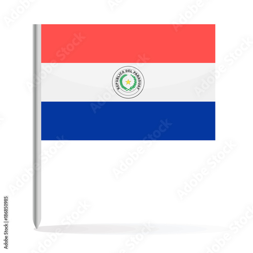 Paraguay Flag Pin Vector Icon