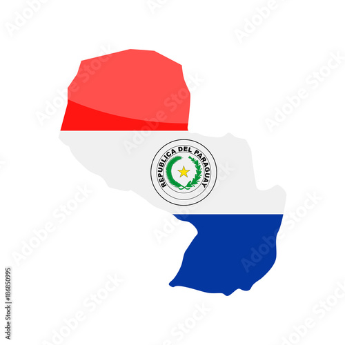Paraguay Flag Country Contour Vector Icon