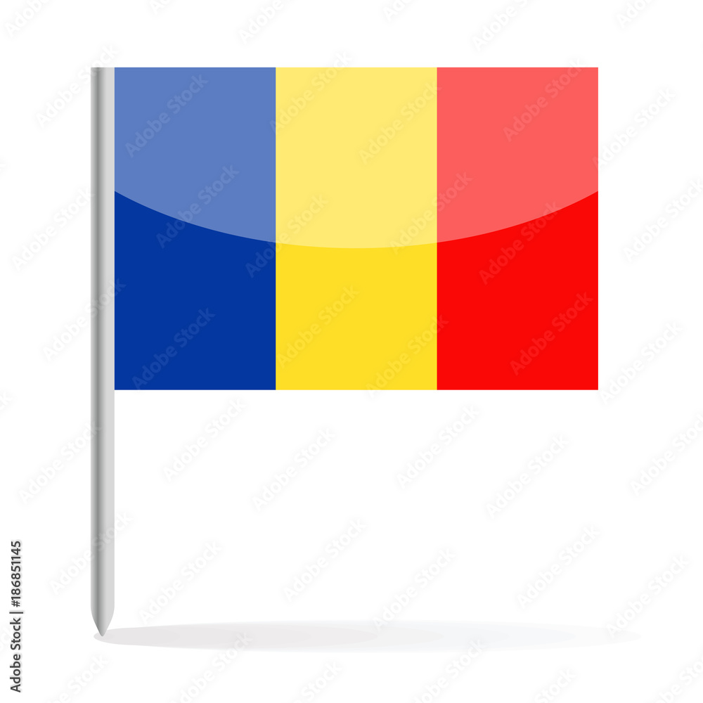 Fototapeta premium Romania Flag Pin Vector Icon