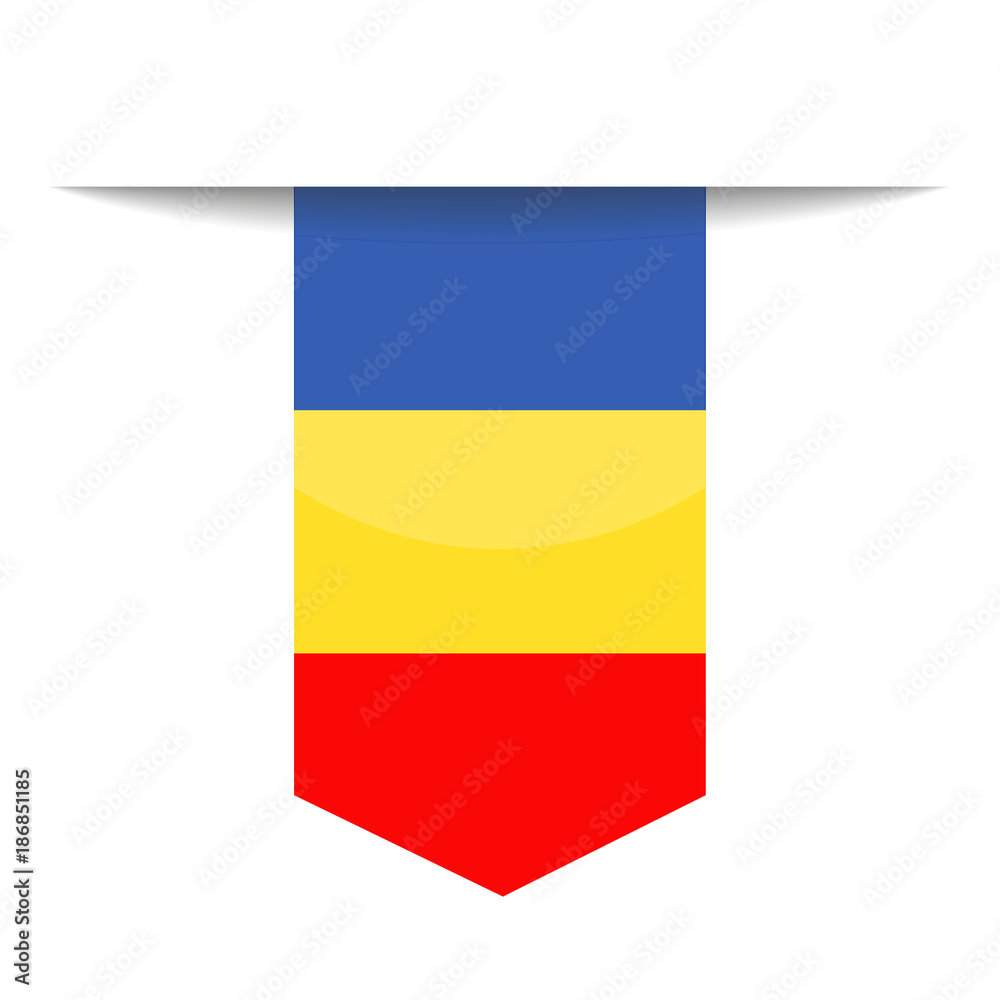 Romania Flag Vector Bookmark Icon Romania Flag Vector Bookmark Icon
