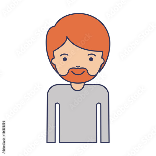 half body man with short hair and van dyke beard in colorful silhouette photo