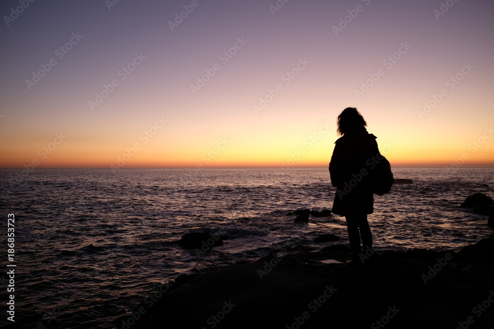 woman at sunset