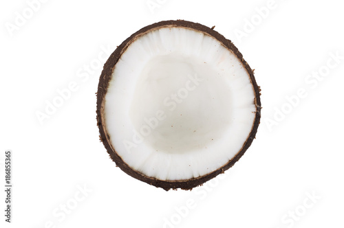 Coconut slice on a white background