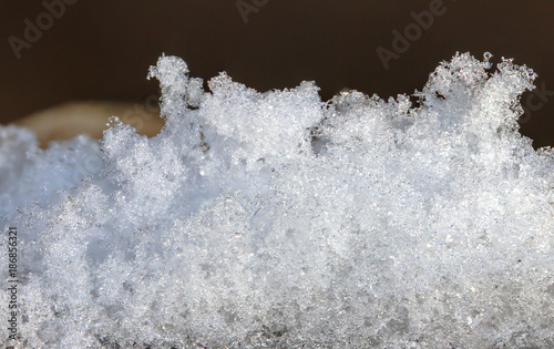 Ice and snow macro details close-up