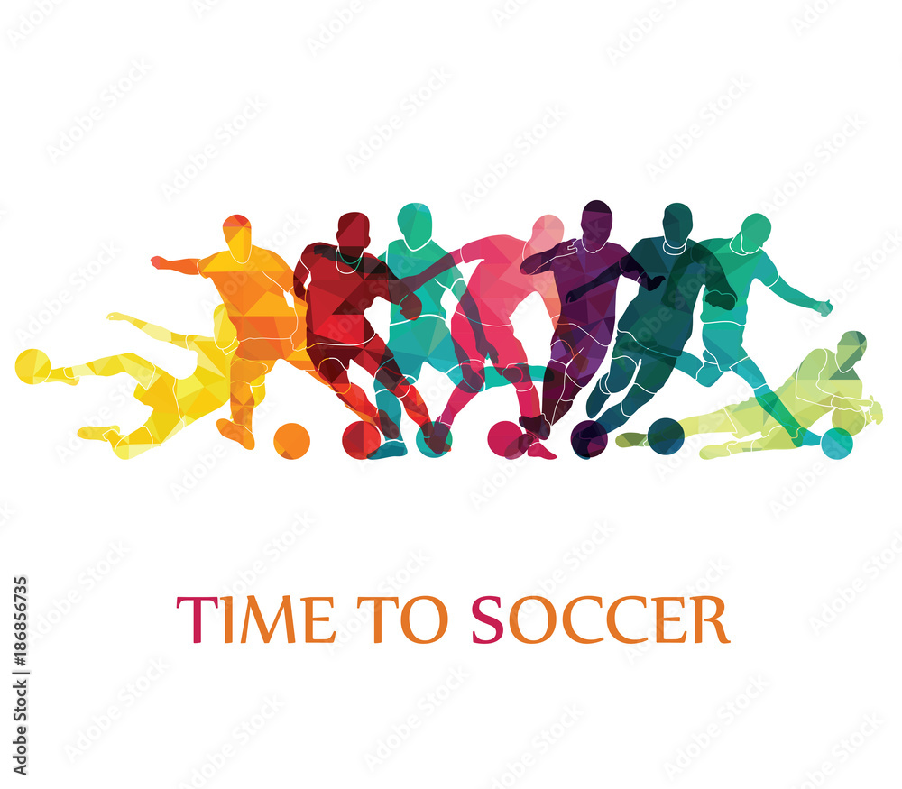 	
Football (soccer) colorful background. Vector illustration