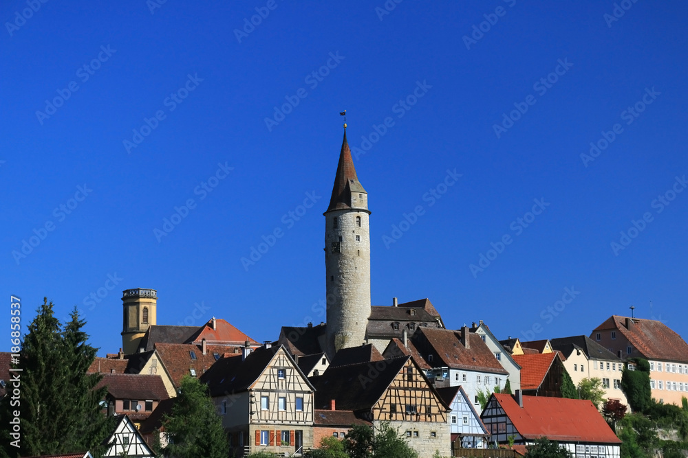 Obraz premium Kirchberg an der Jagst, Wehrturm, Baden Württemberg, Deutschland